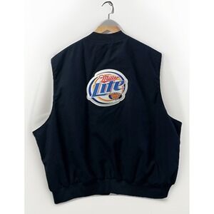 Mens Miller Lite Beer Delivery Guy Vest Sleeveless Full Zip 3M Thinsulate Sz 3XL